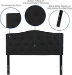 BizChair Tufted Upholstered Full Size Headboard in Black Fabric