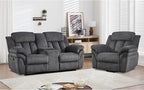 CANMOV Recliner Sofa Set, Oversize Power Lift Recliner Chair and Manual Loveseat with Overstuffed Armrest for Living Room,Bedroom Furniture,Office,1+2 Seat Grey