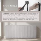 Nestl Upholstered Full Headboard - Easy Assemble Channel Stitched Headboard Full Size - Wall Mounted Headboards with 3D Soundproof Wall Panels Peel & Stick Floating Headboards, Silver