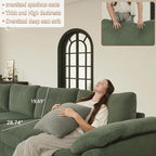 EASE MOOSE Extra Large Sectional Modular Sofa,Oversized U Shape Sectional Couch Wide Deep Seat Modular Cloud Couch,Green