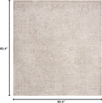 SAFAVIEH Reflection Collection Area Rug - 6'7" Square, Cream & Ivory, Non-Shedding & Easy Cleaning, Ideal for Living Room, Bedroom (RFT665D)