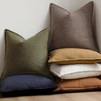 Foindtower Pack of 2, Decorative Linen Soild Throw Pillow Covers Accent Lumbar Cushion Case Boho Farmhouse Pillowcase for Chair Couch Sofa Bedroom Living Room Home Decor 12x20 Inch Light Coffee