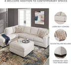 Signature Design by Ashley Aviemore Casual L-Shaped 2-Piece Sectional with Chaise and Loose Seat Cushions, Accent Pillows Included, 110" Wide, Light Gray