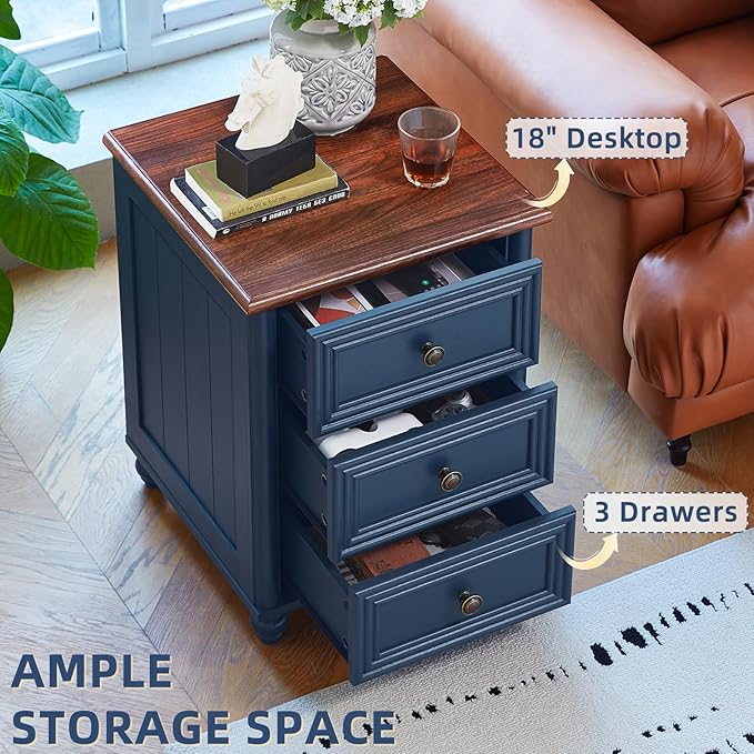 Farmhouse Dressers & Night Stand Set of 4, Wood 54" Wide 6 Drawer Dresser & 35" Tall Chest of Drawers, 18" Roman Column Nightstand Set of 2, Bedroom Furniture Dresser Sets for Home Living Room Hallway