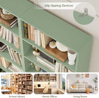 FACBOTALL 82" Tall Bookshelf, 7-Tier Open Shelves Bookcase, Freestanding Display Storage Shelves, Tall Bookcase Home Decor Furniture for Home Office, Living Room, Bedroom, Green
