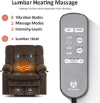 MCombo Dual Motor Power Lift Recliner Chair for Elderly, Lay Flat Lift Chair with Heat and Massage, Extra Wide Lift Recliner for Big People, Cup Holders, Fabric R7897 (Mocha, Medium-Wide)
