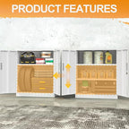 Metal Storage Cabinet, 36 Inch Tall Metal Storage Cabinet with Doors and Shelves, Pantry Cabinets for Kitchen Storage, Garage Cabinet for Living, Dining Room, Assemble Required.