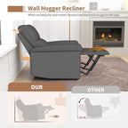 Power Lazy Boy Recliner Chair, Zero Wall Hugger Nursing Recliner for Living Room with USB Port, Lazy Recliners Chair for Adults, Reclining Armchair for Small Space/Bedroom/Apartment(Dark Gray)