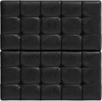 SIMPLIHOME Harrison 30 inch Wide Transitional Square Small Coffee Table Storage Ottoman in Distressed Black Vegan Faux Leather, Assembled, for The Living Room and Bedroom