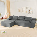 LEVELEVE 107" Cloud Sectional Couch with Deep Seat，Modern Modular Sofa with L-Shape Chaise，No Assembly Required, Upholstered Couches for Living Room Bedroom(Light Gery,Left Facing Chaise)