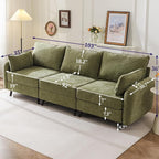 104'' Modular Sectional Sofa with All Seats Storage,Oversized 3-Seater Comfy Cloud Couches with Deep Seat,Big Couch for Living Room,Bedroom,Velet,Green