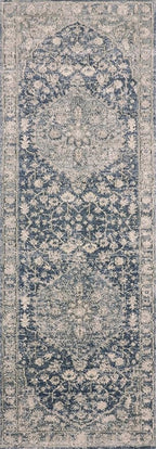 Loloi Teagan Collection TEA-01 Denim/Mist 2'-8" x 4' Accent Rug, Large, Soft Neutral Rug, High-Traffic for Living Room, Bedroom, Home Office, Dining Area