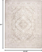 SAFAVIEH Reflection Collection Area Rug - 5'1" x 7'6", Beige & Cream, Boho Tribal Distressed Design, Non-Shedding & Easy Care, Ideal for High Traffic Areas in Living Room, Bedroom (RFT668A)
