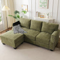 85'' L Shaped Couch with Armrest Organizer,3 Seats Sofas with Storage Ottoman,Comfy Sectional Sofa with Thick Cushion,Chenille Sectional Couches for Living Room,Bedroom,Apartment,Green