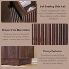 Fluted Dresser for Bedroom, 48" H 7 Drawer Dressers, Wood Tall Dresser Storage Organizer, Modern Bedroom Chest with Deep Storage for Closet Hallway, Entryway, Living Room, Brown