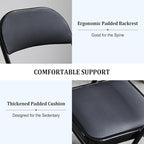 6 Pack Black Folding Chairs with Padded Cushion and Back, Foldable Indoor Outdoor Chairs with 330-LBS Capacity, Portable Heavy Duty Metal Frame Commercial Seat for Kitchen, Party, Events, Wedding
