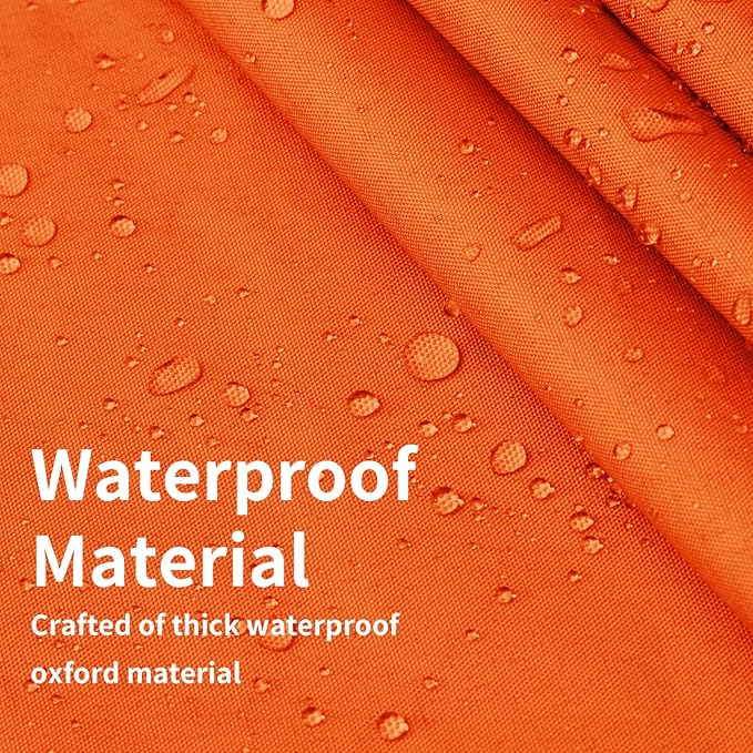 Easy-Going Waterproof Patio Cushion Covers 24x24x4 inch 4 Pack Replacement Non-Slip Outdoor Seat Cushion Slipcover with Zipper. Orange