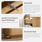 ACCOHOHO Modern Bedroom Set, 3 Pieces Bedroom Furniture Set, Wood 6 Drawer Dresser and Nightstands Set of 2, Chest of Drawers Wide Storage Organizer Cabinet for Bedroom,Natural Oak