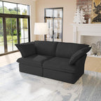 JACH Modern Couch for Living Room, Love Seat Modular Sectional Sofa, Cushion Covers Removable, Comfy Convertible Sectional Couches, Two Corners Sofa for Living Room Bedroom Office Apartment (Black)