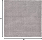 Unique Loom Solid Shag Collection Area Rug (8' Square, Cloud Gray)