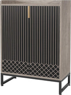 Tribesigns Shoe Cabinet with Doors, Grey 5 Tiers Shoe Storage Cabinet for Entryway, 25 Pairs Wooden Shoe Rack Cabinet, Modern Shoe Organizer Storage for Living Room, Bedroom, Hallway, Closet