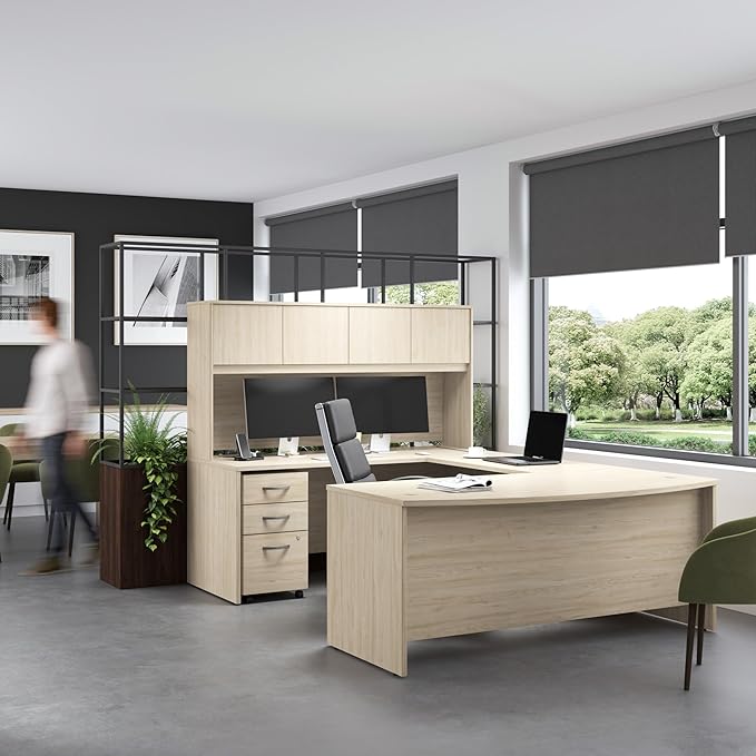 Bush Business Furniture Studio C 60W x 30D Office Desk in Natural Elm, Computer Table for Home or Professional Workspace