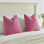 FUTEI Hot Pink Decorative Throw Pillow Covers 22x22 Inch Set of 2,Soft Cozy Wheat Ear Striped Patterns Cushion Cases,Modern Home Decor for Couch Bed Living Room