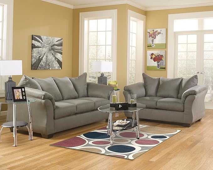 Signature Design by Ashley Darcy Casual Plush Loveseat, Grayish Brown