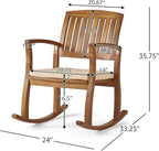 Christopher Knight Home Selma Acacia Rocking Chair with Cushion, Teak Finish