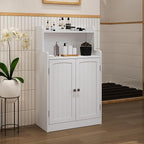 40 Inch Bathroom Storage Cabinet, Freestanding Organizer with 2 Doors, Bath cabinets Floor Standing, Suitable for Dining Room, Kitchen, Living Room, Hallway (White)