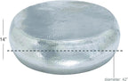 Deco 79 Aluminum Metal Living Room Coffee Table Drum Shaped Table with Hammered Design, Center Table 42" x 42" x 14", Silver