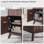 T4TREAM 60'' Fluted Executive L Shaped Desk, Modern Home Office Desk with Charging Station and File Drawer, Computer Corner Desks with Drawers & Storage Cabinet for Office Home, Bedroom, Dark Walnut