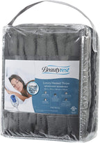 Beautyrest Heated Electric Blanket for Cold Weather, Fast Heating Heated Blanket, Auto Shut Off, Virtually Zero EMF, Multi Heat Setting, UL Certified, Grey Throw (60 inx70 in), 60x70
