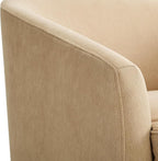 Swivel Barrel Accent Chair, Round Chenille Fabric Living Room Arm Chairs, Modern Upholstered Comfty Reading Nook Chairs for Bedroom, Small Club Armchair, Single Sofa Side Chair, Coffee