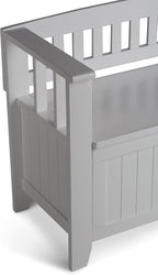SIMPLIHOME Acadian Entryway Storage Bench - 48 inch Wide Solid Wood Hallway Seat in White, Transitional Bench for Entryway or Living Room with Lift-Up Lid and Spacious Storage