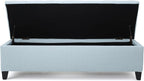 Christopher Knight Home Ottilie Fabric Storage Ottoman, Light Sky, Dimensions: 17.50 inches deep x 51.00 inches wide x 17.00 inches high.