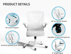 White Office Chair for Big and Tall People - 400lbs Wide Seat Computer Desk Chair Gaming Ergonomic High Back Cushion Lumbar Support with Comfy Mesh Swivel Rolling Home Task Chair