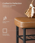 VASAGLE EKHO Collection - Shoe Rack Bench, Storage Bench for Entryway, Synthetic Leather with Stitching, Mid-Century Modern, Loads 300 lb, 11.8 x 39.4 x 19.7 Inches, Caramel Brown ULSB113K01