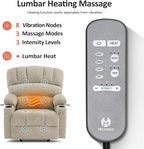 MCombo Oversized Power Lift Recliner Chair for Elderly, Lift Chair with Heat and Massage, Lift Recliner for Big and Tall, Cup Holders, USB & Type C Ports, Fabric R7092 (Beige, Oversize)