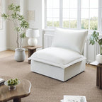 Middle Seat for Cloud Modular Sectional Sofa, Comfy Down Filled Cloud Couch with Removable Cover, Modular Sectional Couches for Living Room, Cream White