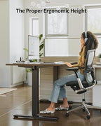 FEZIBO One-Piece Standing Desk Adjustable Height Stand up Home Office Desk, 40x24 Inch Electric Standing Computer Desk, with 4 Memory Presets, Headphone Hook, Black Walnut