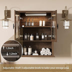 CJL Bathroom Wall Cabinet with Motion Sensor Led Light, Over The Toilet Storage Cabinet, 18.9'' x 23.6'' Medicine Cabinet of Mid-Century Modern Design with Acrylic Door, Brown