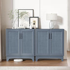 Rattan Cabinet, Sideboard Storage Cabinet with 2 Doors Buffet Cabinet with Adjustable Shelf Large Space, Kitchen Sideboard Buffet for Entryway Hallway