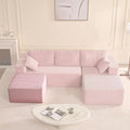 Cozy Square Ottoman, Comfortable Seating, No Assembly Required, Pink