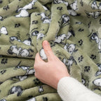 Berkshire Blanket Peanuts VelvetLoft Cute Character Snoopy Plush Throw Blanket,Peanuts Poses and Paws Loden,Throw 55 in x 70 in (Official Peanuts® Product)