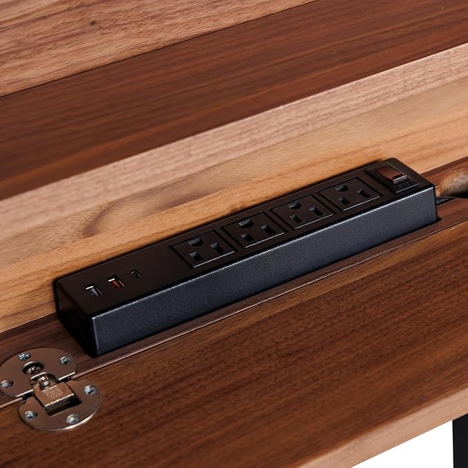 Transformer Table to Desk, Modern Home Office Desk with Storage, Foldable Desk to Dining Table, Multiuse Computer Desk, Work from Home Essentials (Dark Brown, Royal Walnut)