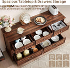 Farmhouse Dresser and Nightstand Sets, Wood 54" Wide Dresser & 24" Night Stand with Charging Station, 2 Piece Bedroom Furniture Set, Chest of Drawers for Bedroom, Home, Living Room, Hallway