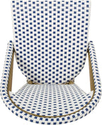 Christopher Knight Home Philomena Outdoor French Bistro Chair (Set of 4), Blue + White + Bamboo Print Finish