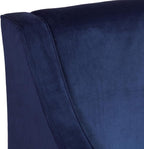 Homepop Home Decor Upholstered Classic Swoop Arm Accent Chair Accent Chairs for Living Room & Bedroom Decorative Home Furniture, Velvet Navy