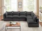 VANOMi Modular Sectional Sofa, 6 Seater Sectional Sofa Modular Sectional Couch for Living Room, V Shape Sofa
